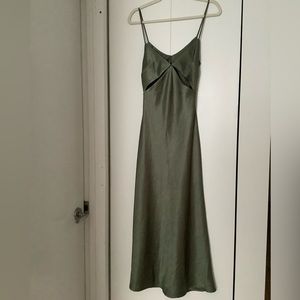 Bec & Bridge Olive Green Slip Midi Dress